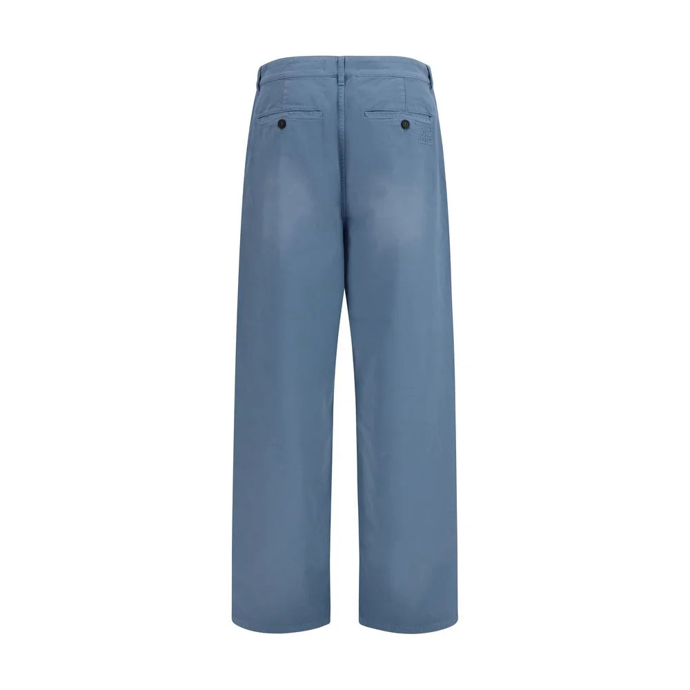 Miu Miu Blue Cotton Casual Pants - IT40 | M