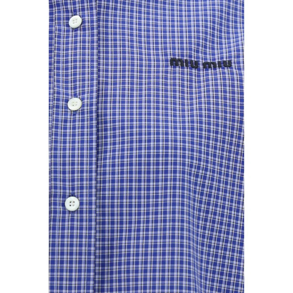 Chemise à motifs en coton bleu Miu Miu - IT36 | XS