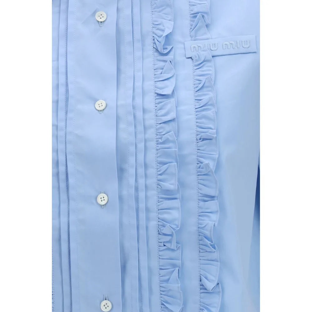 Miu Miu Blue Cotton Shortsleeve Shirt - IT42 | L
