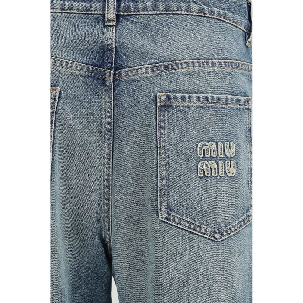 Miu Miu Blå Bomuld Jeans - Stregmodel - 27