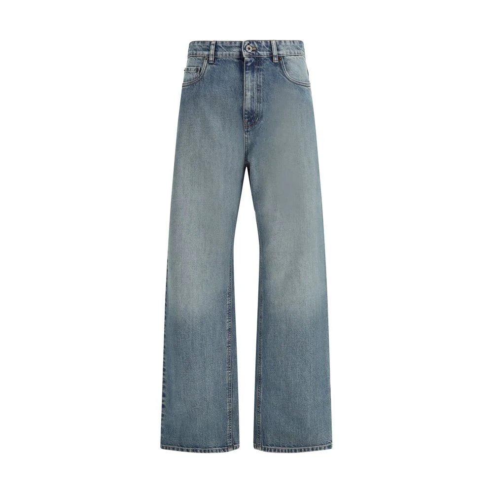 Miu Miu Blue Cotton Straight-Leg Jeans - 27