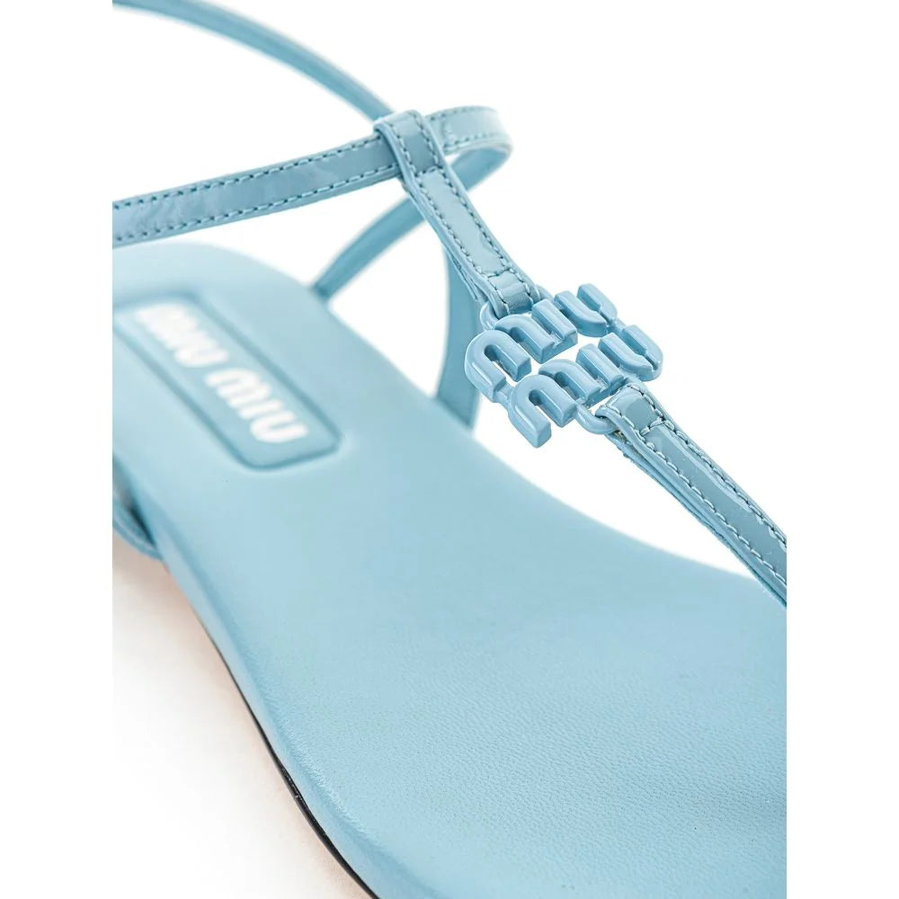 Miu Miu Blue Patent Leather Flip-Flop Sandal - EU36/US6 - Sandals