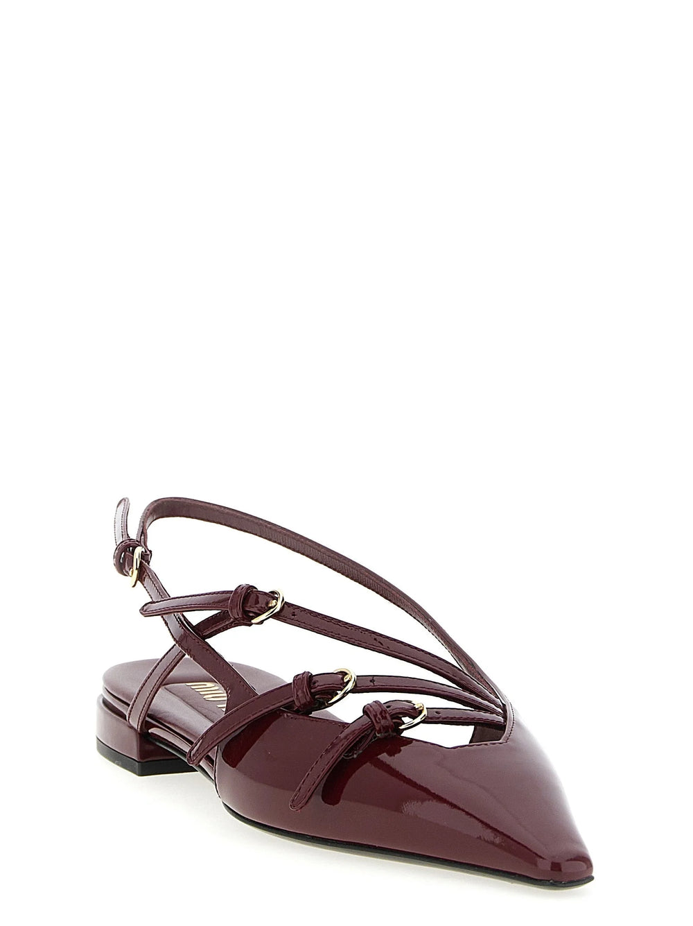 Miu Miu Bordeaux Calfskin Ballet Flats