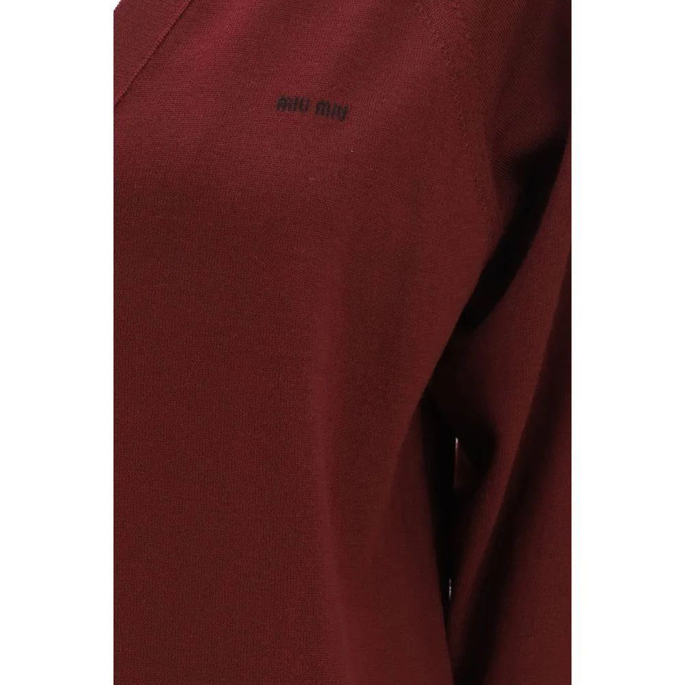 Miu Miu Bordeaux Wool Oves Aries Cardigan - IT38 | S