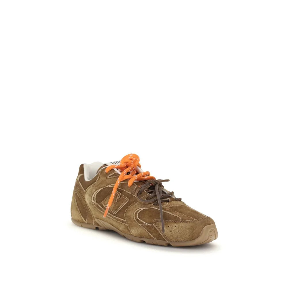 Miu Miu Brown Calf Leather Bos Taurus Athletic Sneakers - EU36/US6