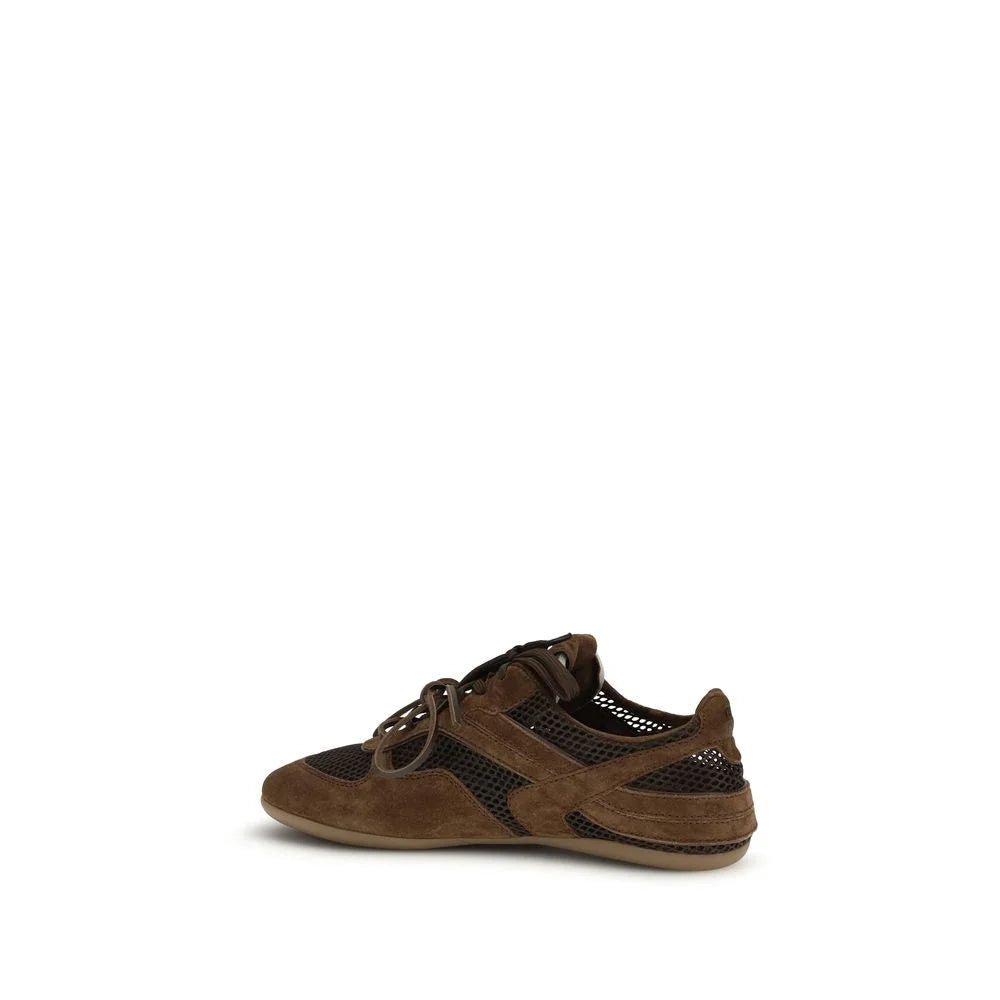 Miu Miu Brown Calf Leather Bos Taurus Athletic Sneakers - EU37/US7