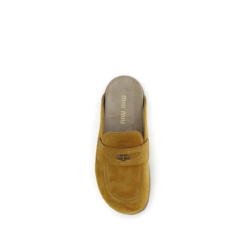 Miu Miu Brown Calf Leather Bos Taurus Mules - EU36/US6