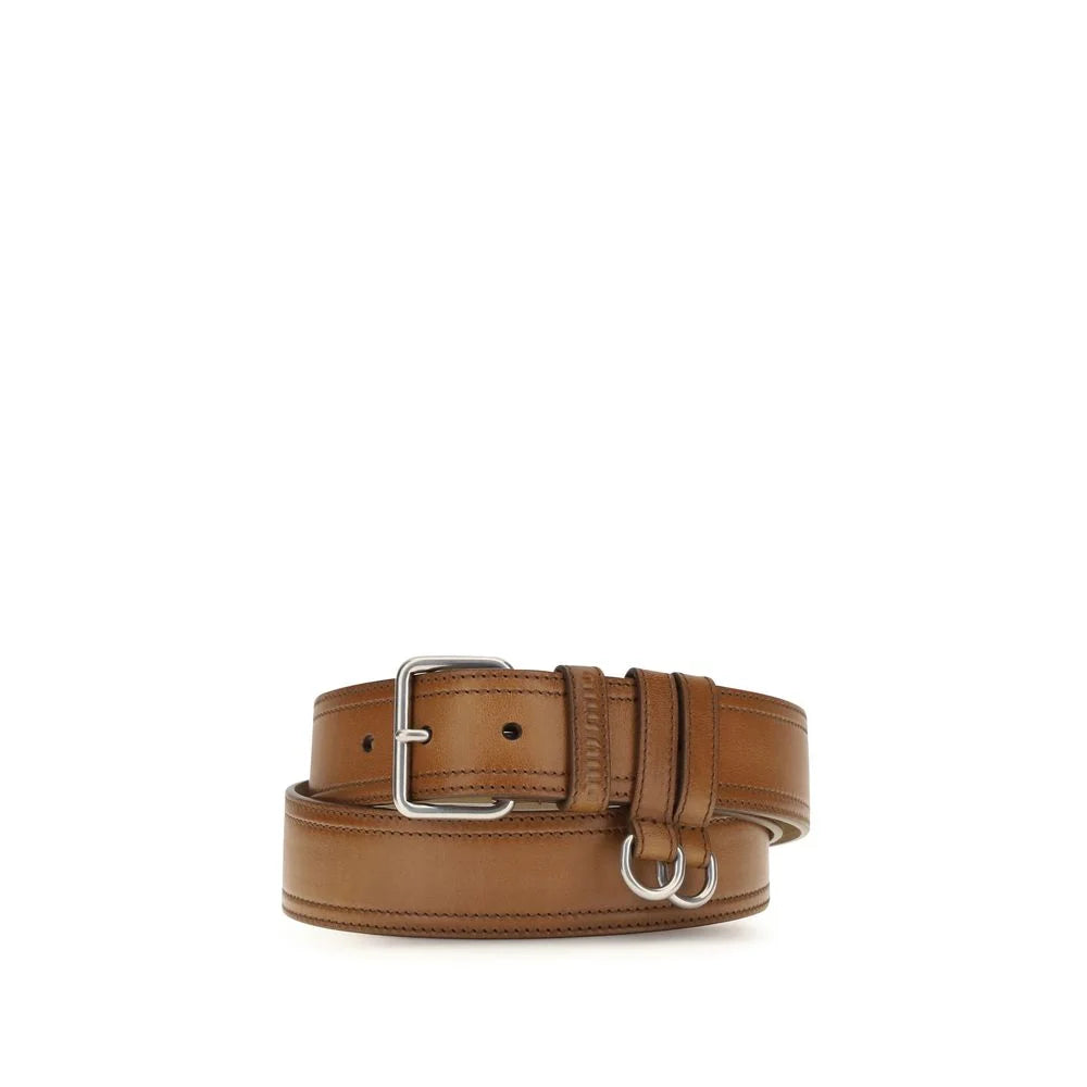 Miu Miu Brown Calf Leather Bos Taurus Regular Belt