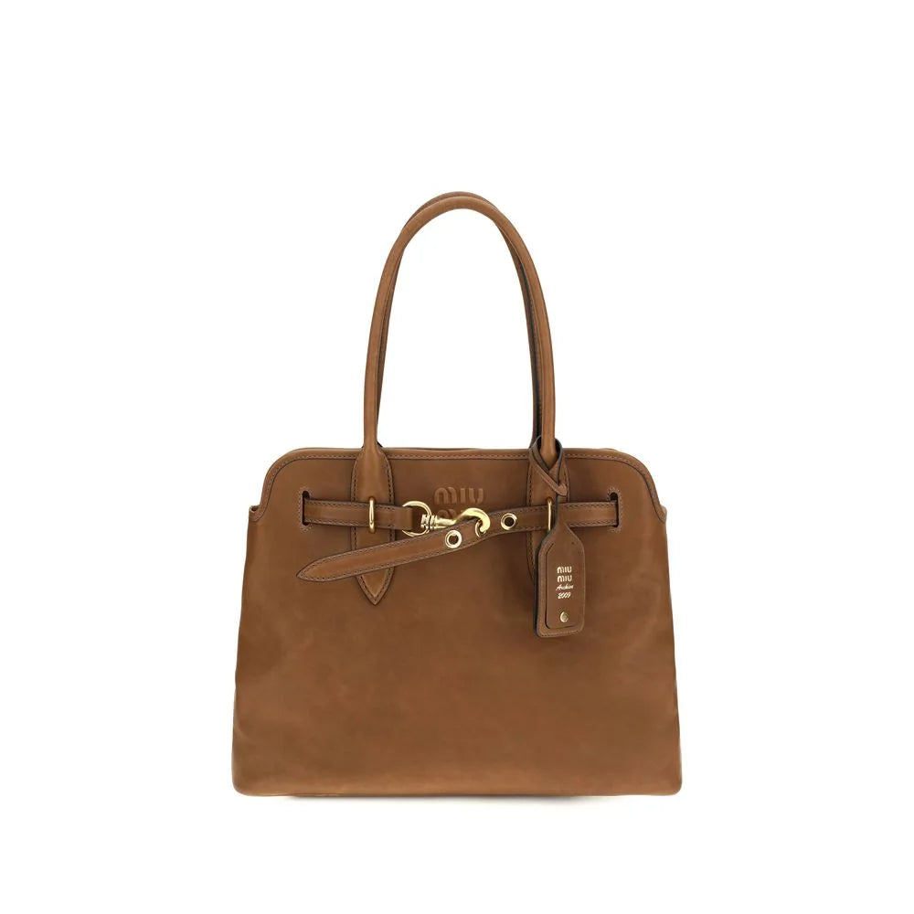 Miu Miu Brown Calf Leather Bos Taurus Shoulder Bag