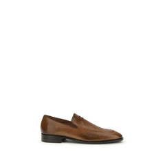 Miu Miu Brown Calf Leather Bos Taurus Slip-On Loafers - EU37/US7