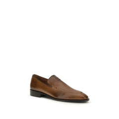Miu Miu Brown Calf Leather Bos Taurus Slip-On Loafers - EU37/US7