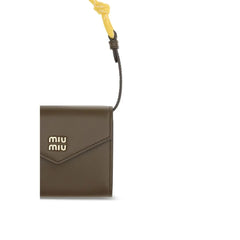 Portefeuille en Cuir de Veau Beige Bos Taurus Miu Miu