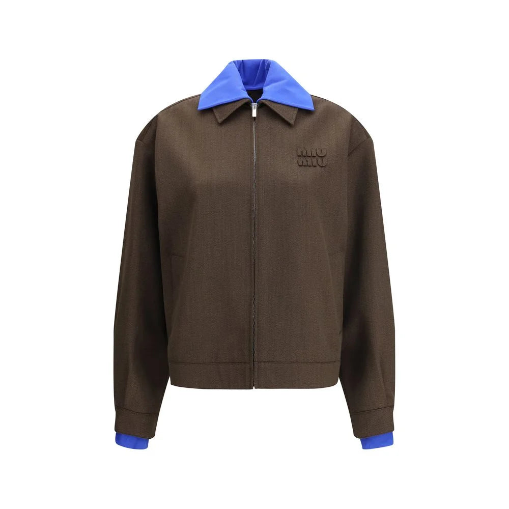 Miu Miu Brown Fleece Wool Bomber - IT38 | S