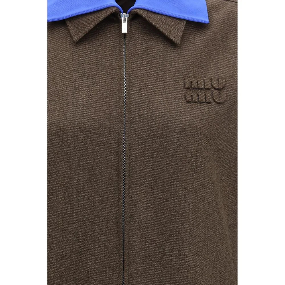 Miu Miu Brown Fleece Wool Bomber - IT38 | S