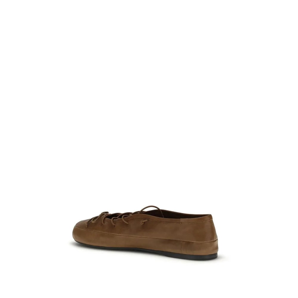Miu Miu Brun Lamm Ovis Aries Aries Balett Skor - EU40/US10