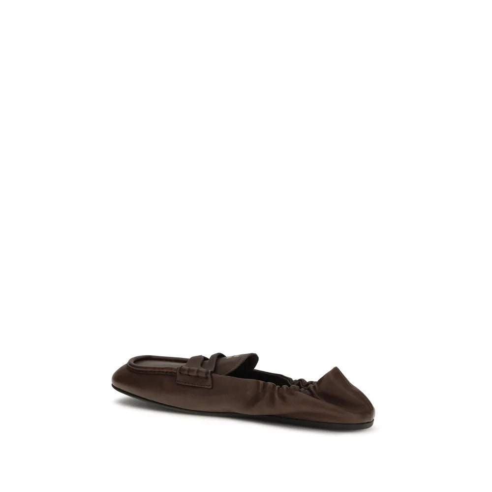 Miu Miu Brown Lamb Ovis Aries Aries Slip-On Loafers - EU37/US7