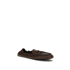Miu Miu Brown Lamb Ovis Aries Aries Slip-On Loafers - EU37/US7