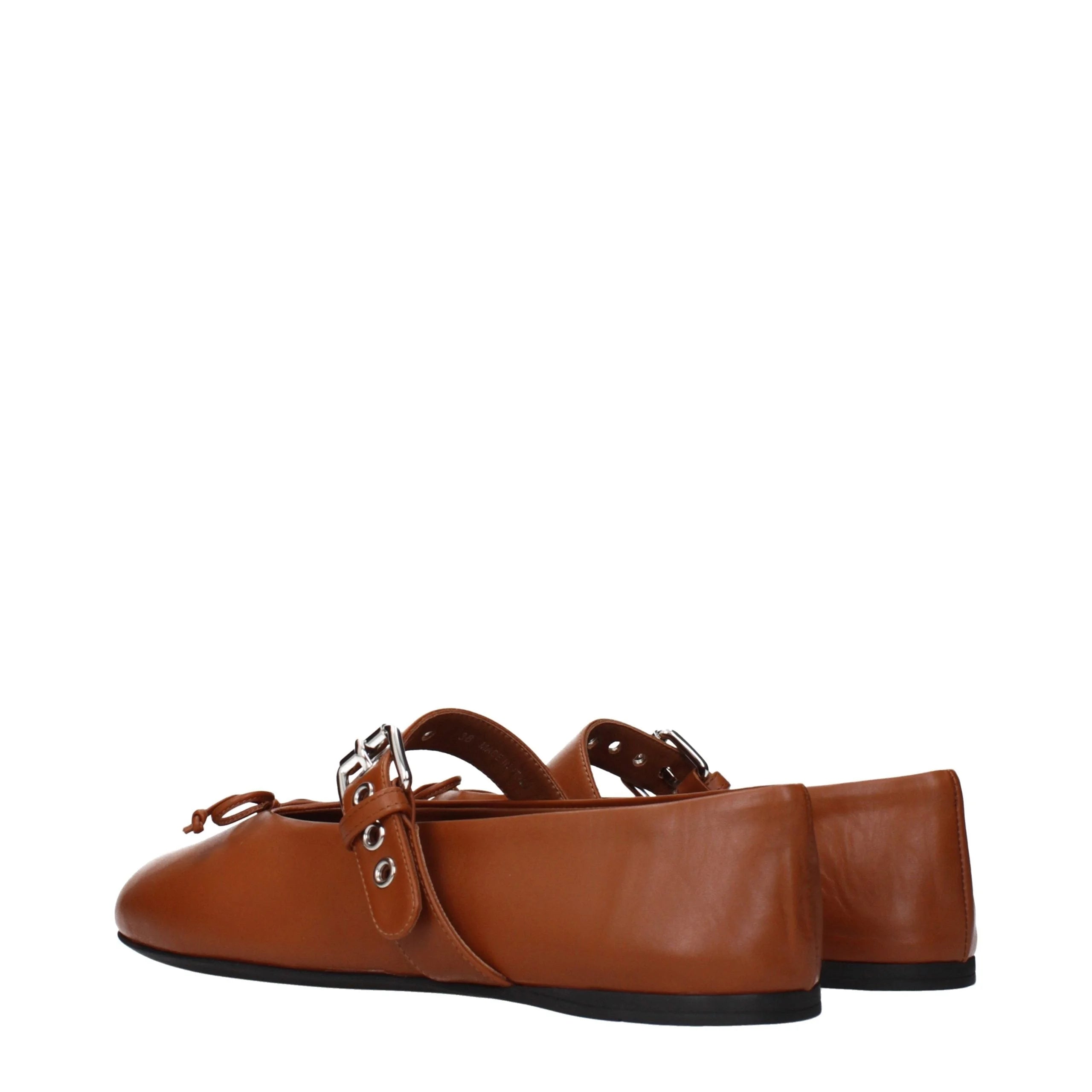 Miu Miu Brown Leather Ballet Flats - EU38/US8
