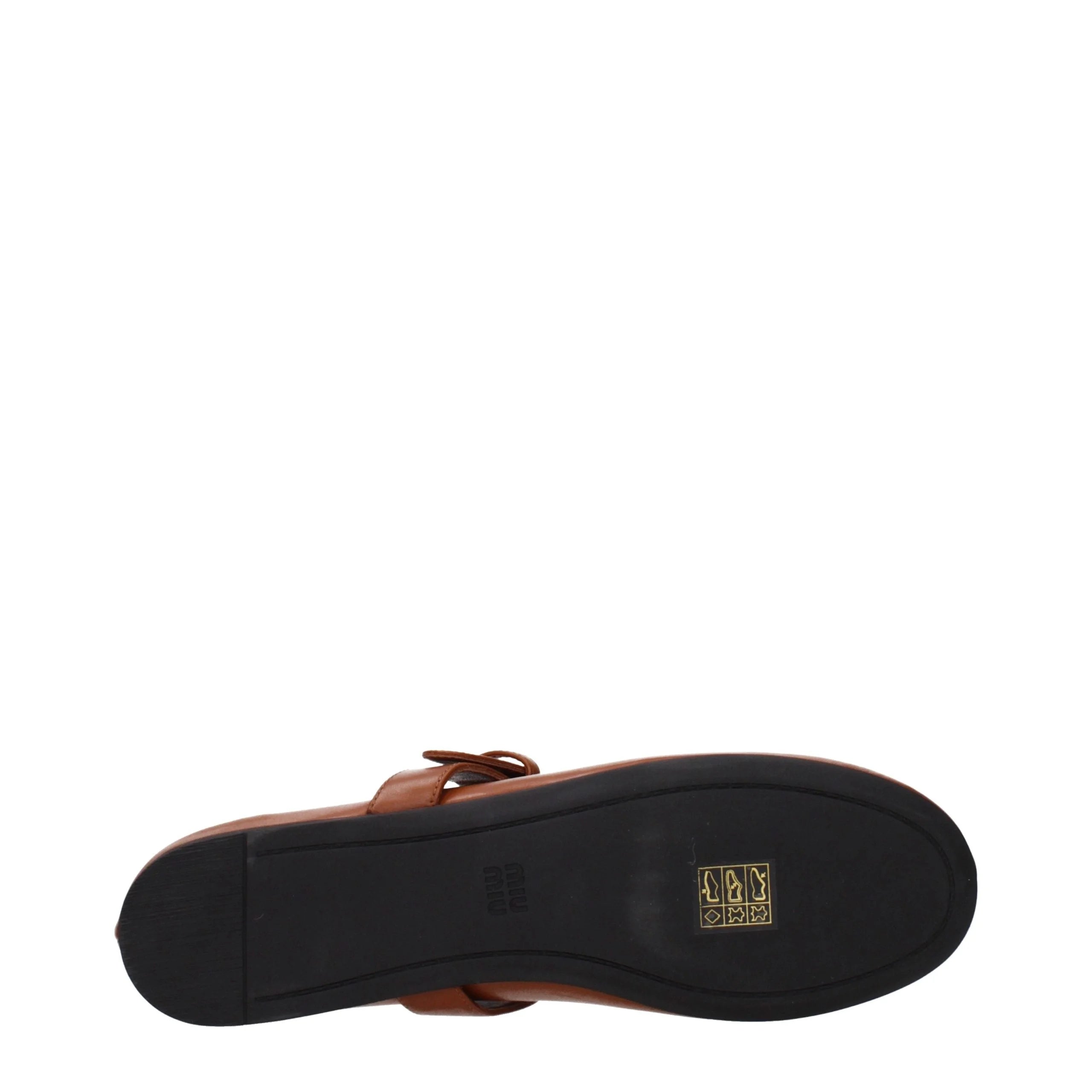 Miu Miu Brown Leather Ballet Flats - EU38/US8