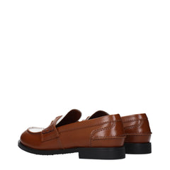 Miu Miu Brown Leather Slip-On Loafers - EU38/US8