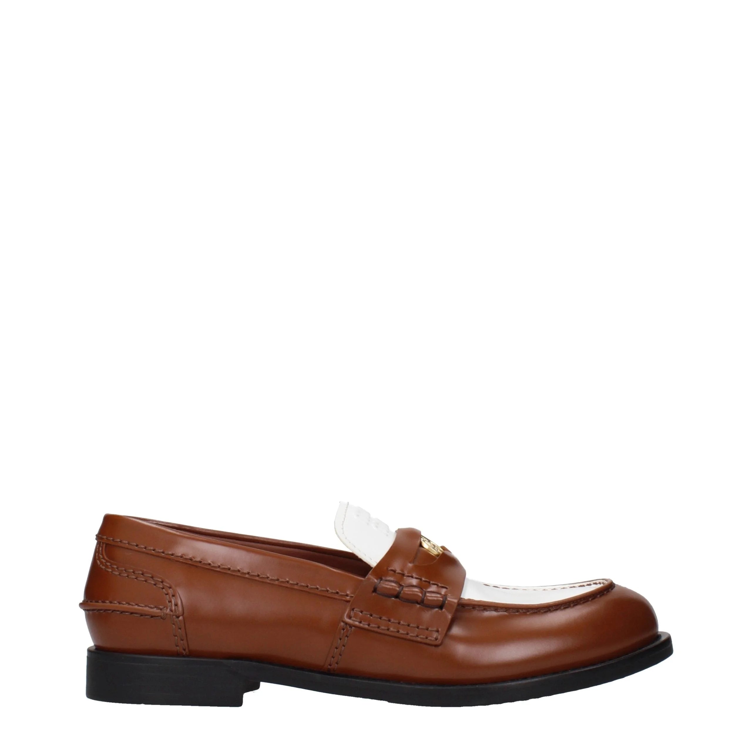 Miu Miu Brown Leather Slip-On Loafers - EU38/US8