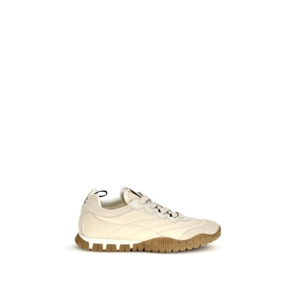 Miu Miu Cream Recycled Polyamide Athletic Sneakers - EU41/US11