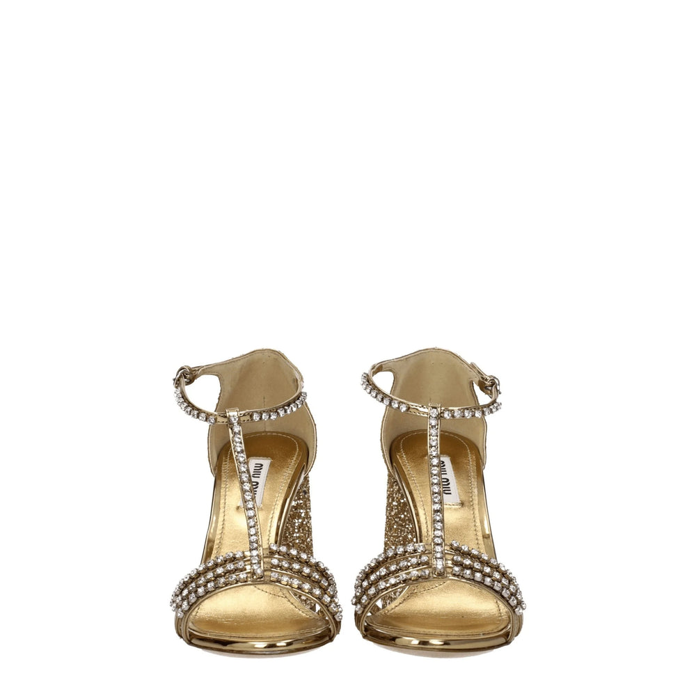 Miu Miu Gold Plastic Platforms