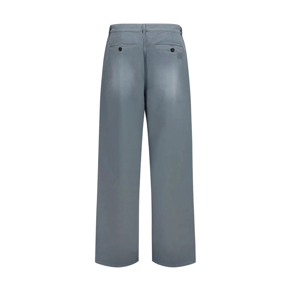 Miu Miu Gray Cotton Casual Pants - IT38 | S