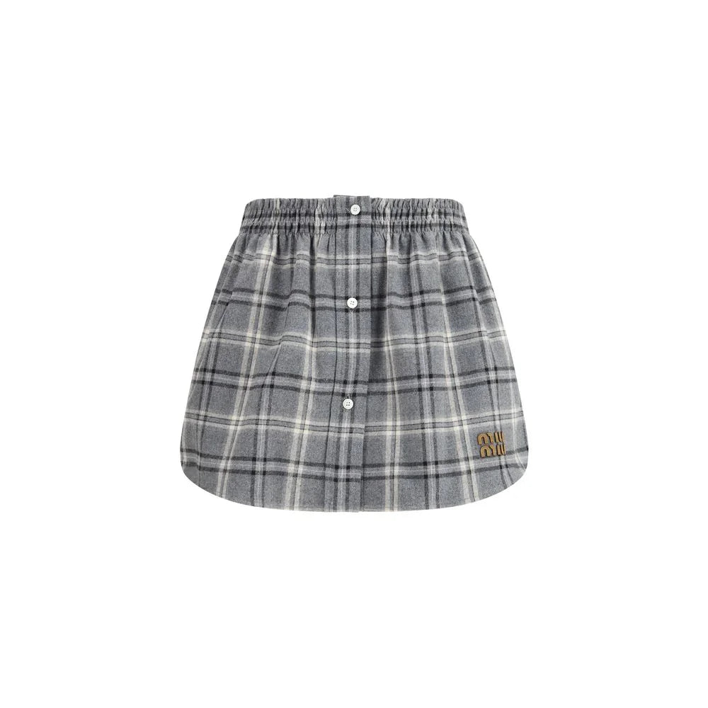 Miu Miu Gray Cotton Mini Skirt - IT38 | S - Skirts