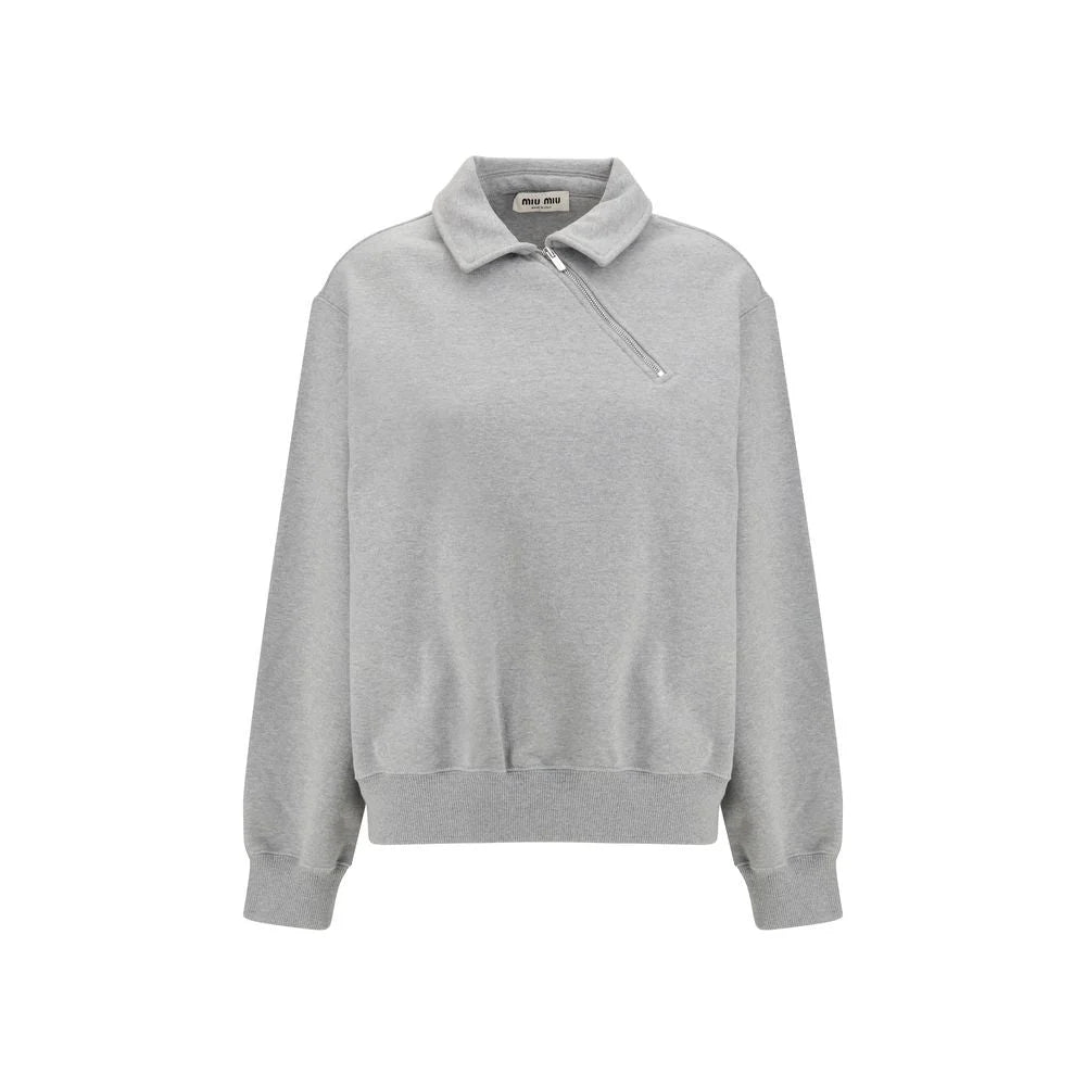 Miu Miu Gray Cotton Sweatshirt - XS
