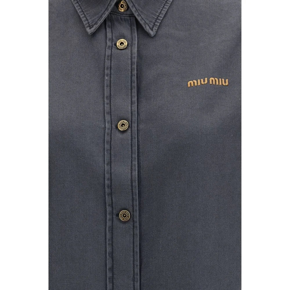 Miu Miu Gray Denim Shirt - IT38 | S