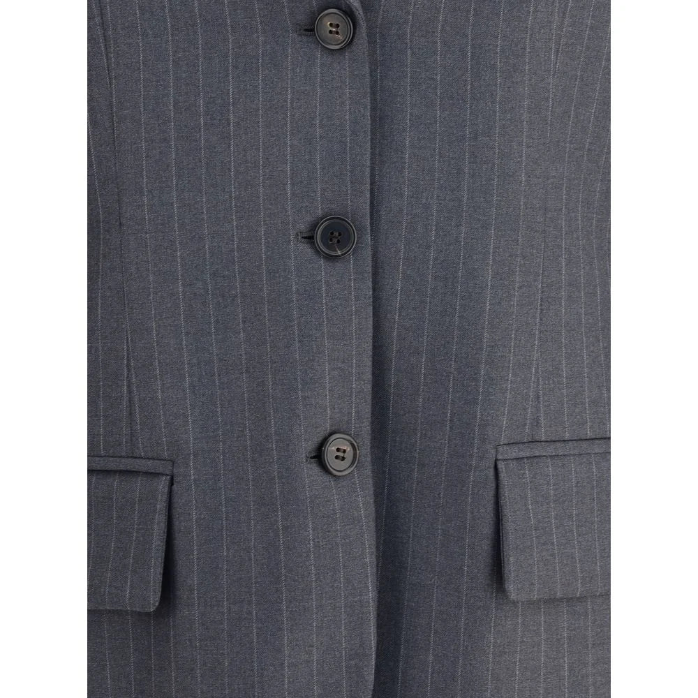 Miu Miu Gray Fleece Wool Blazer - IT38 | S - Sport Jackets