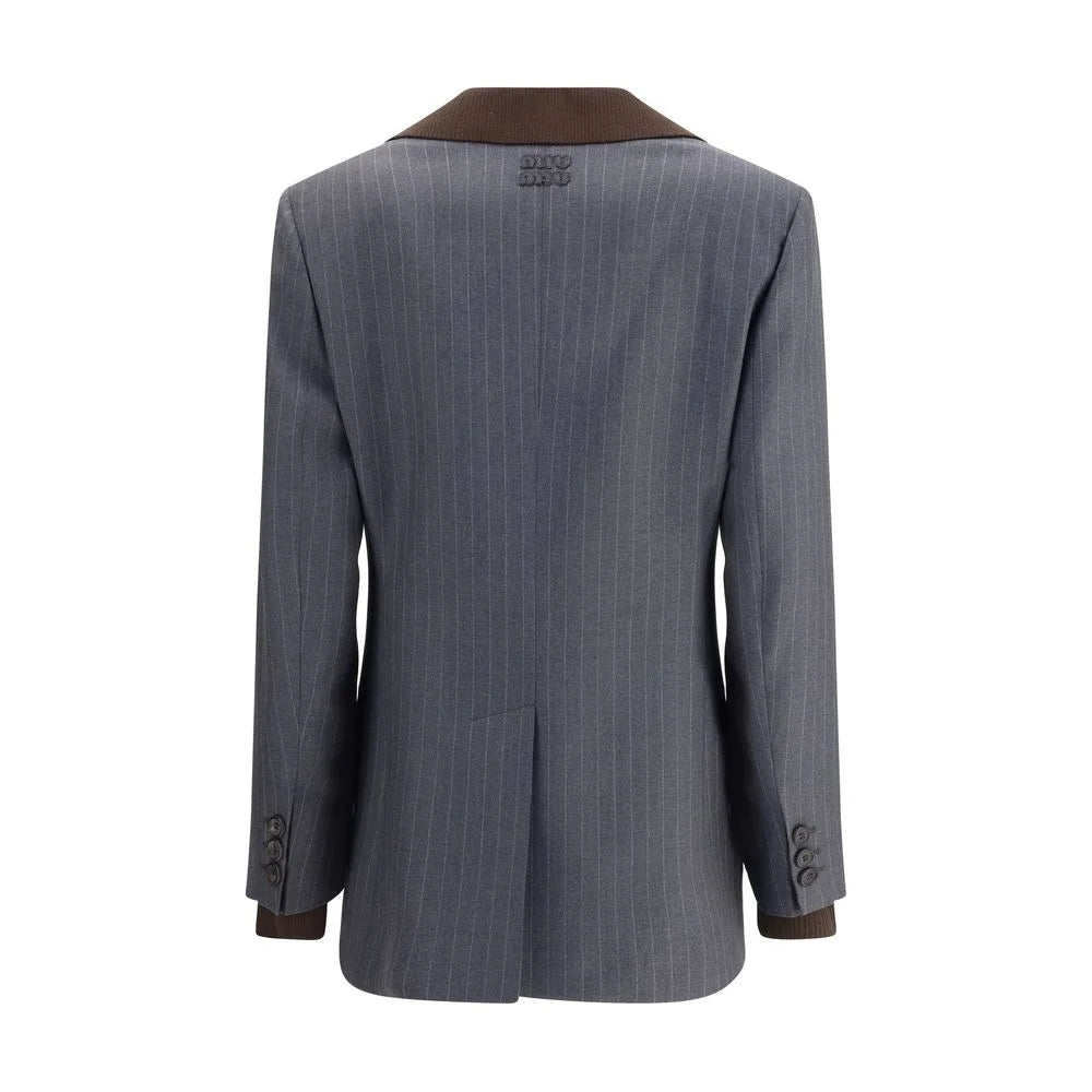 Miu Miu Gray Fleece Wool Blazer - IT38 | S - Sport Jackets