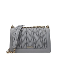Miu Miu Gray Leather Crossbody Bag