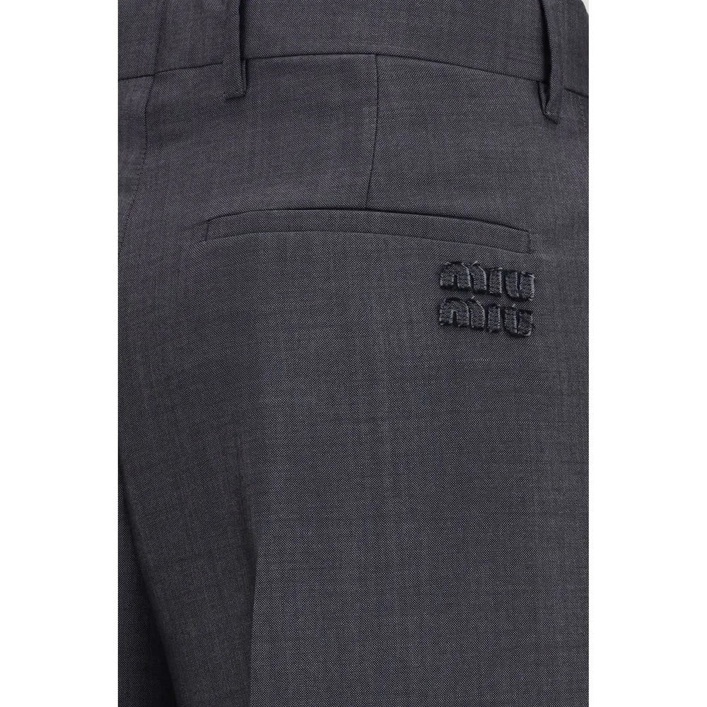 Miu Miu Gray Wool Oves Aries Dress Pants