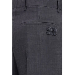 Miu Miu Gray Wool Oves Aries Dress Pants