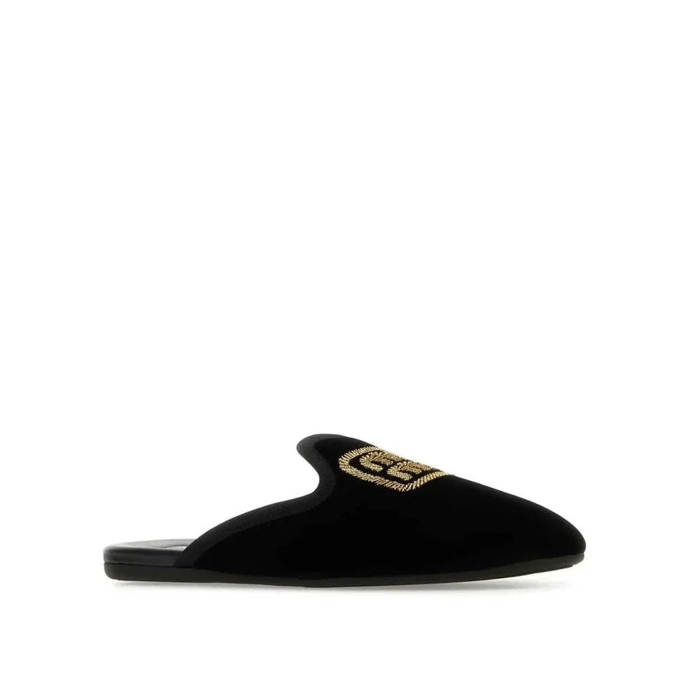 Miu Miu Logo Embroidered Slip-On Mules - Heels