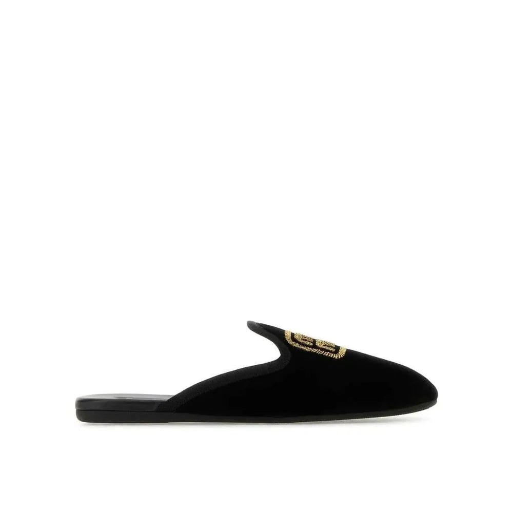 Miu Miu Logo Embroidered Slip-On Mules - Heels
