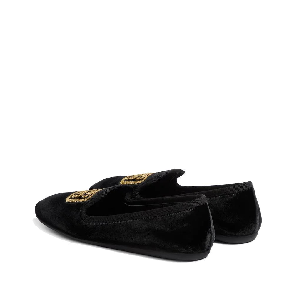 Miu Miu Logo Velvet Flats - EU35/US5