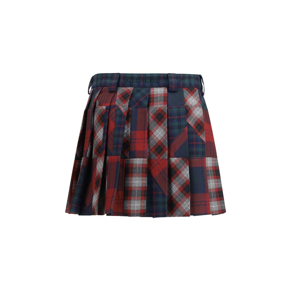 Miu Miu Multicolor Fleece Wool Mini Skirt - IT38 | S - Skirts