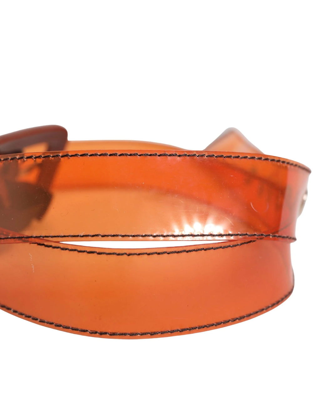 Miu Miu Orange PVC Waist Women Cintura Square Buckle Belt - Belts