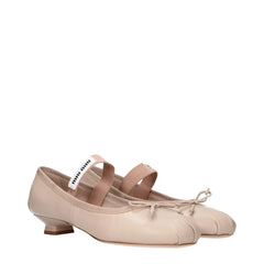 Miu Miu Pink Leather Ballet Flats - EU36.5/US6.5