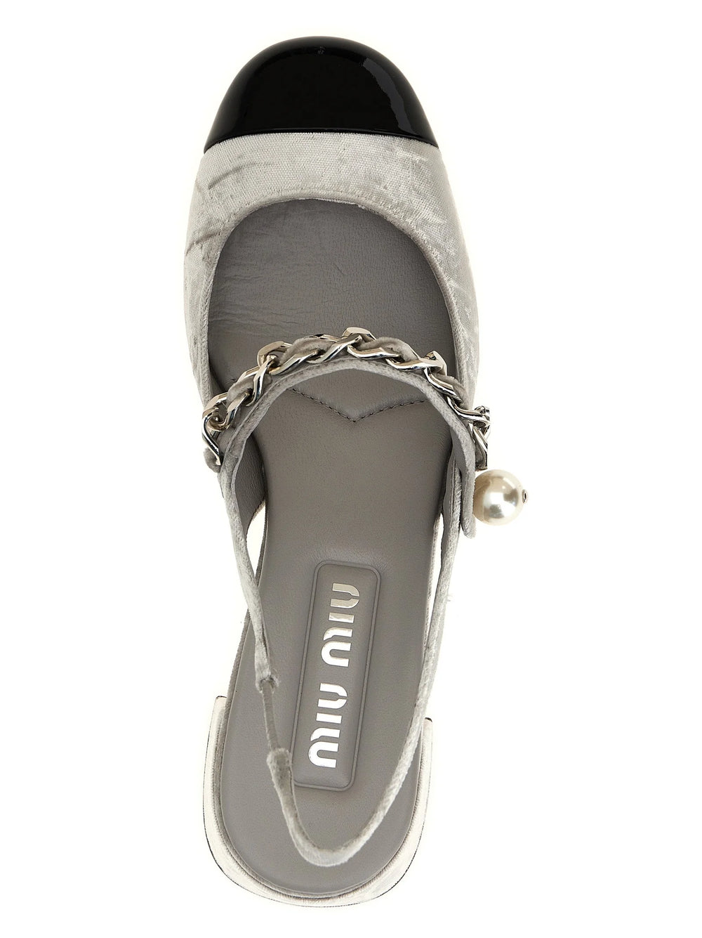 Miu Miu Silver Calfskin Mid Heel Pumps - EU37.5/US7.5