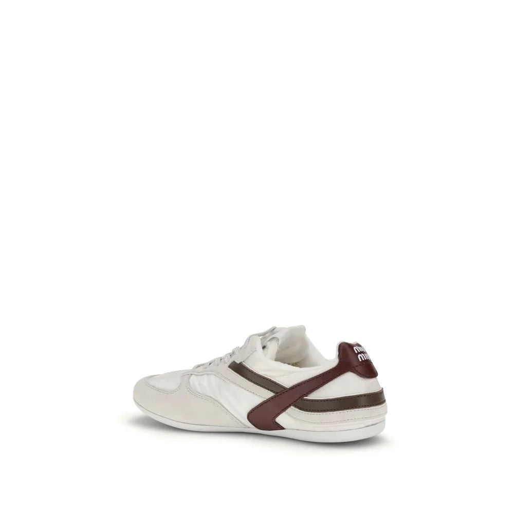 Miu Miu White Calf Leather Bos Taurus Athletic Sneakers - EU37/US7