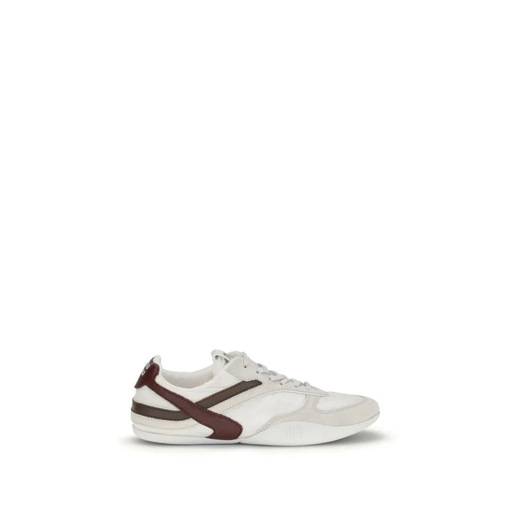 Miu Miu White Calf Leather Bos Taurus Athletic Sneakers - EU37/US7