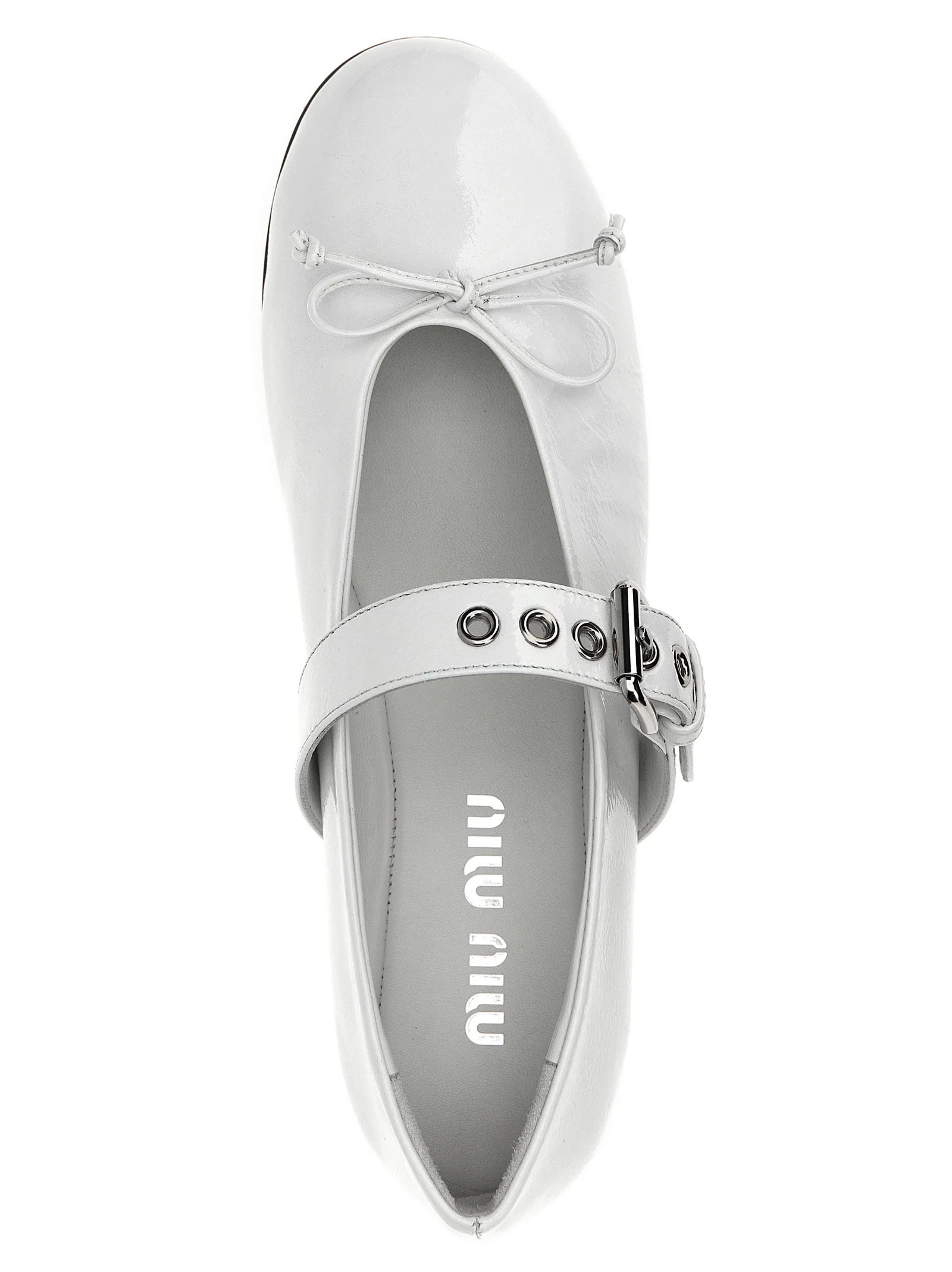 Miu Miu White Calfskin Ballet Flats - EU38.5/US8.5