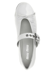 Miu Miu White Calfskin Ballet Flats - EU38.5/US8.5