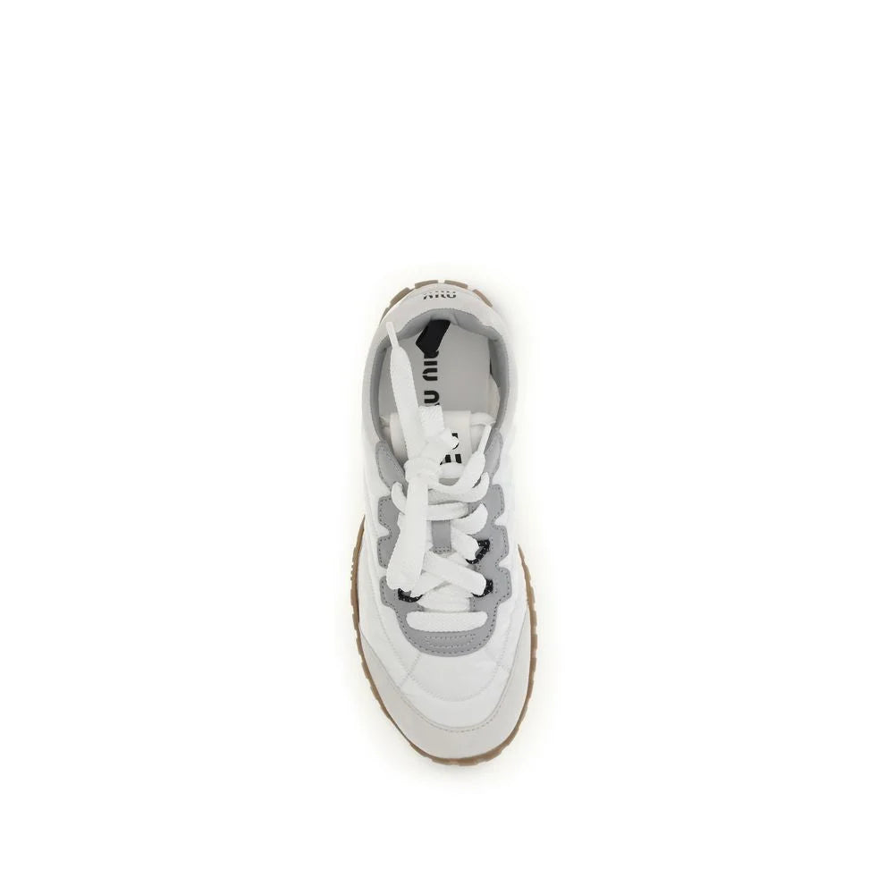 Miu Miu White Polyamide Athletic Sneakers