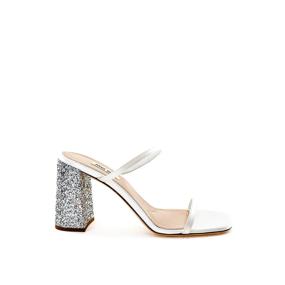 Miu Miu White Silk Sandal - Sandals