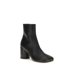 MM6 Black Calf Leather Bos Taurus Ankle Boots - EU37.5/US7.5